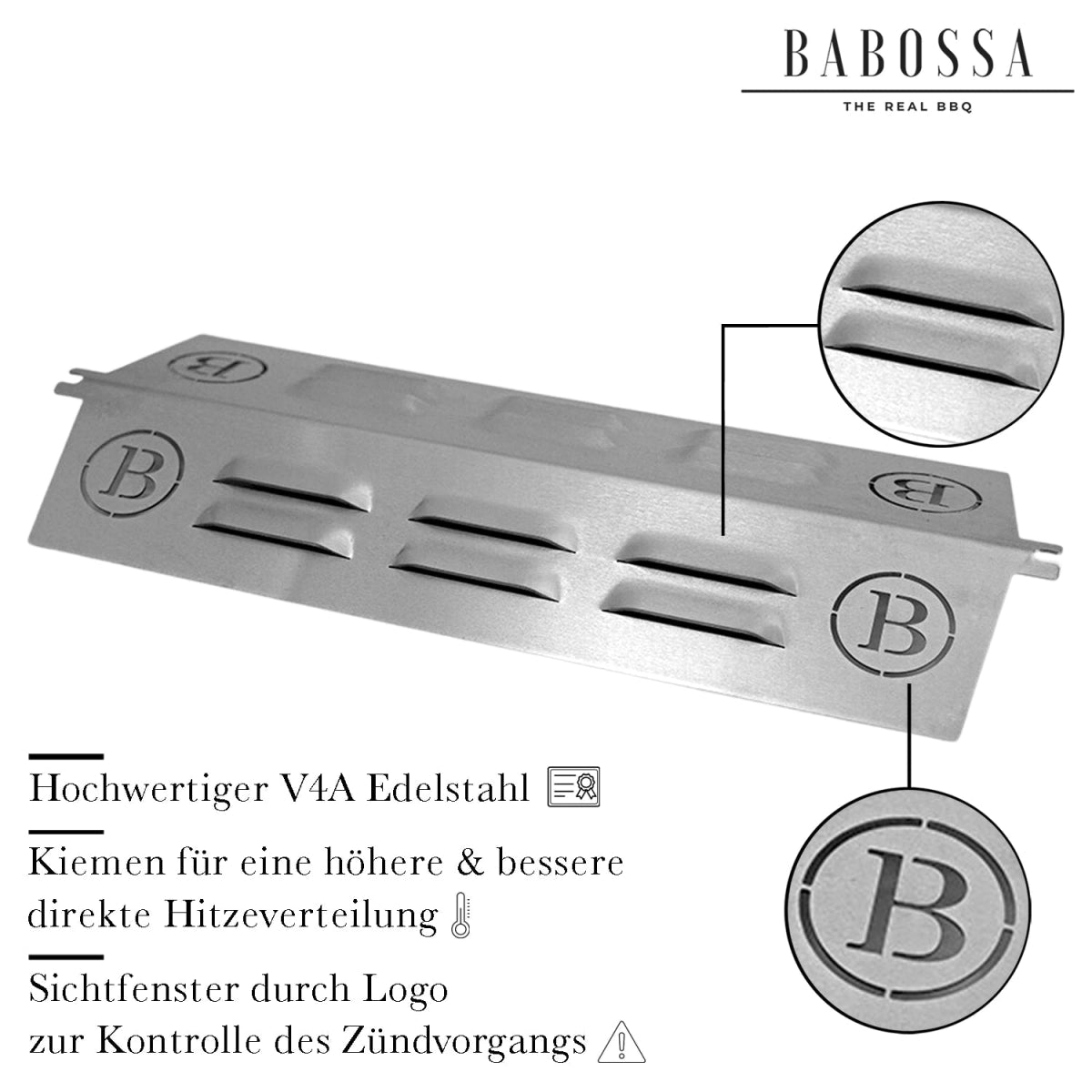 Flammschutzblech | V4A Edelstahl | Broil King Baron & Crown - BABOSSAFlammschutzblech | V4A Edelstahl | Broil King Baron & CrownFlammschutzblechBroil KingBABOSSA