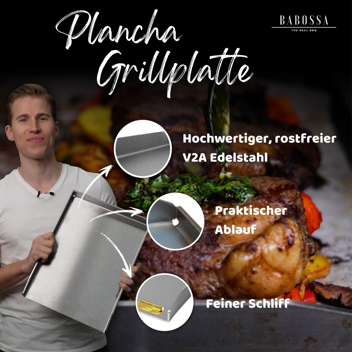 Plancha | Grillplatte | Edelstahl V2A | Broil King Signet | 37,7 x 32,0cm - BABOSSAPlancha | Grillplatte | Edelstahl V2A | Broil King Signet | 37,7 x 32,0cmPlanchaBroil KingBABOSSA